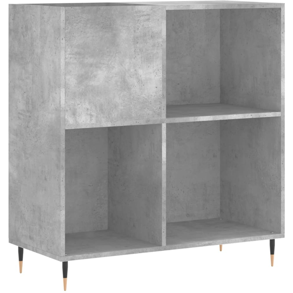 vidaXL 3 Shelf Concrete Grey Record Cabinet Image 2