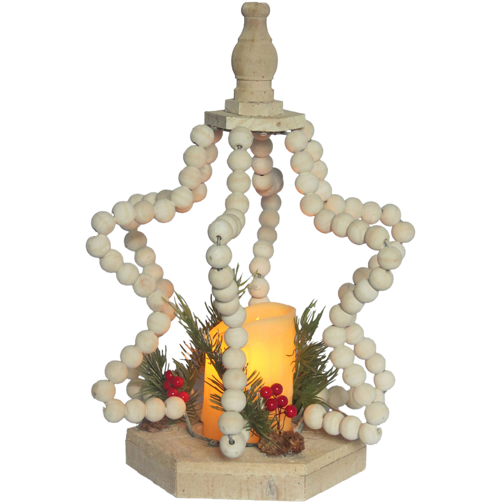 Beaded Star Lantern Flicker CandleMulticolour Image 5