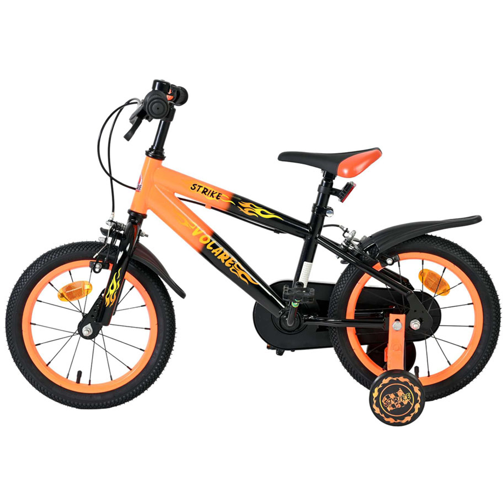 Volare Strike Kids 14 inch Orange and Black Bike with Stabilisers Image 5