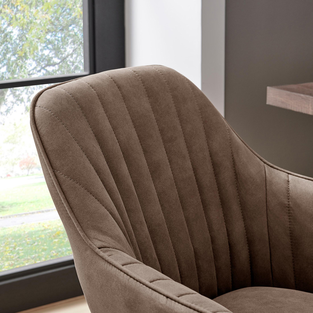 Furniturebox Brooker Brown Faux Leather Office Chair Image 2