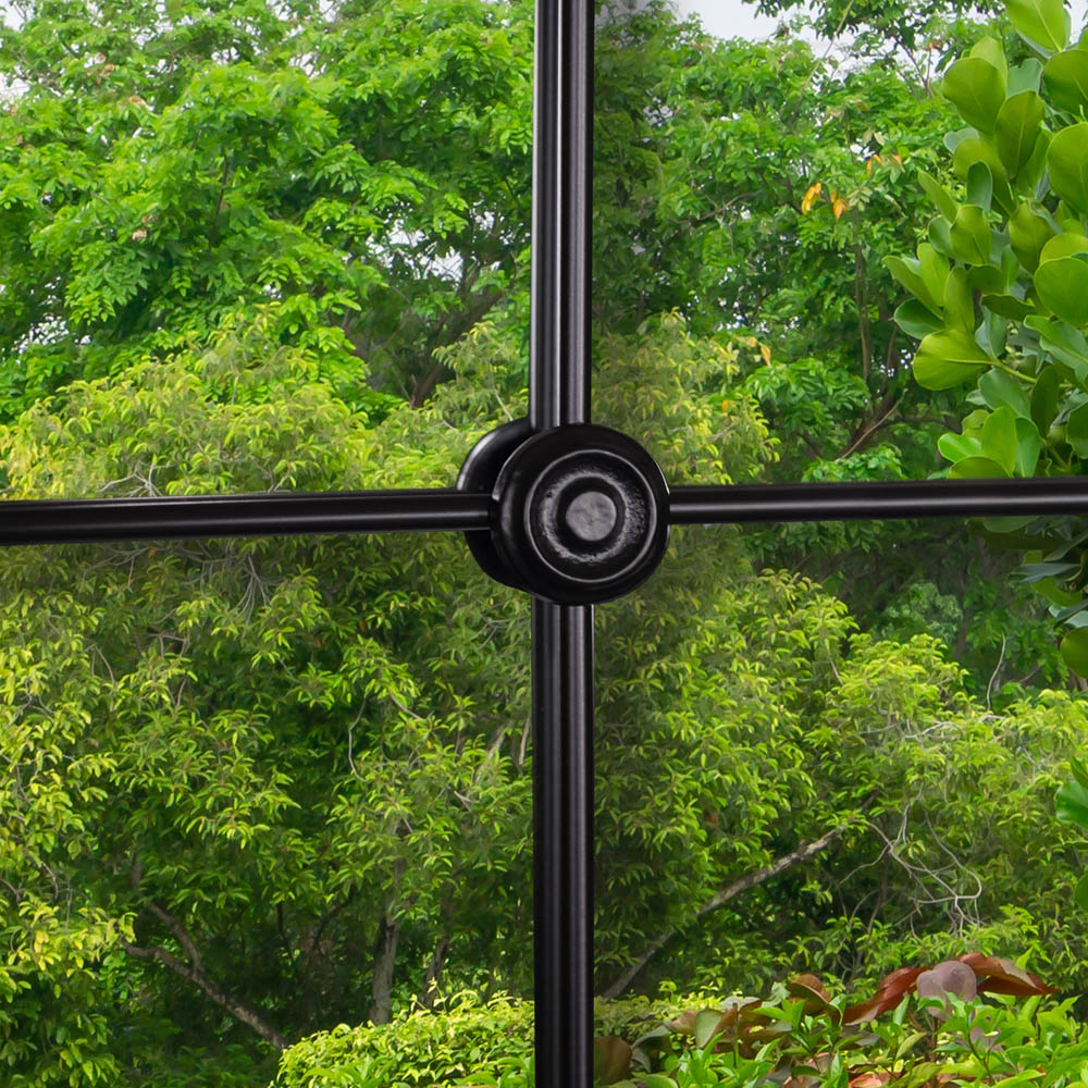 Charles Bentley Monaco Black Industrial Style Wall Mirror Image 4
