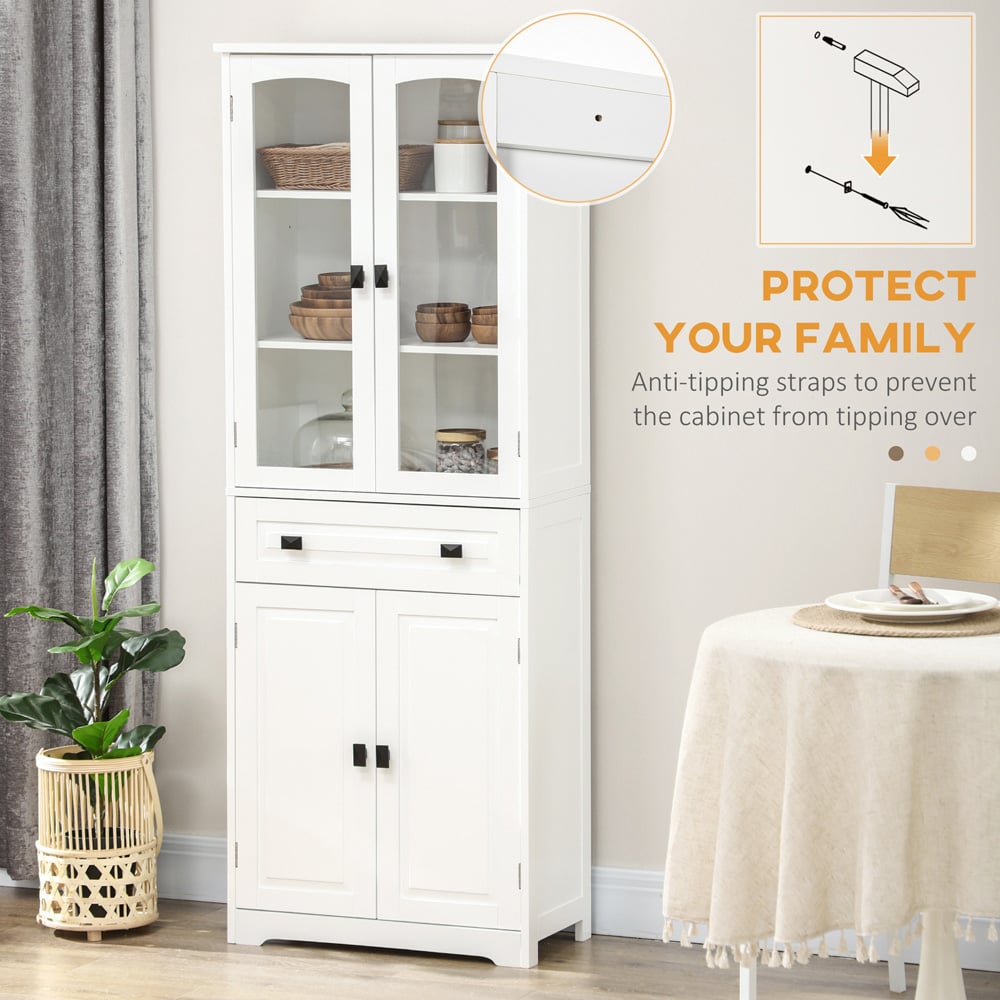 Portland 4 Door Single Drawer White Kitchen Cabinet Image 7