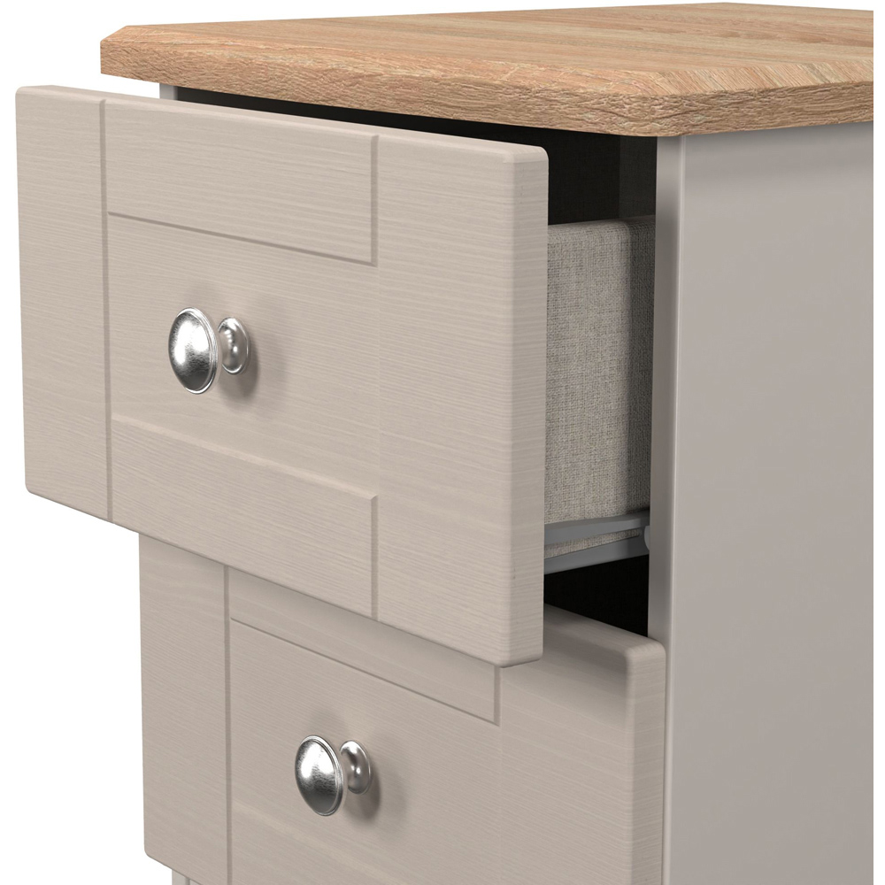 Crowndale Sussex 2 Drawer Kashmir Ash and Bardolino Oak Compact Bedside Cabinet Ready Assembled Image 5
