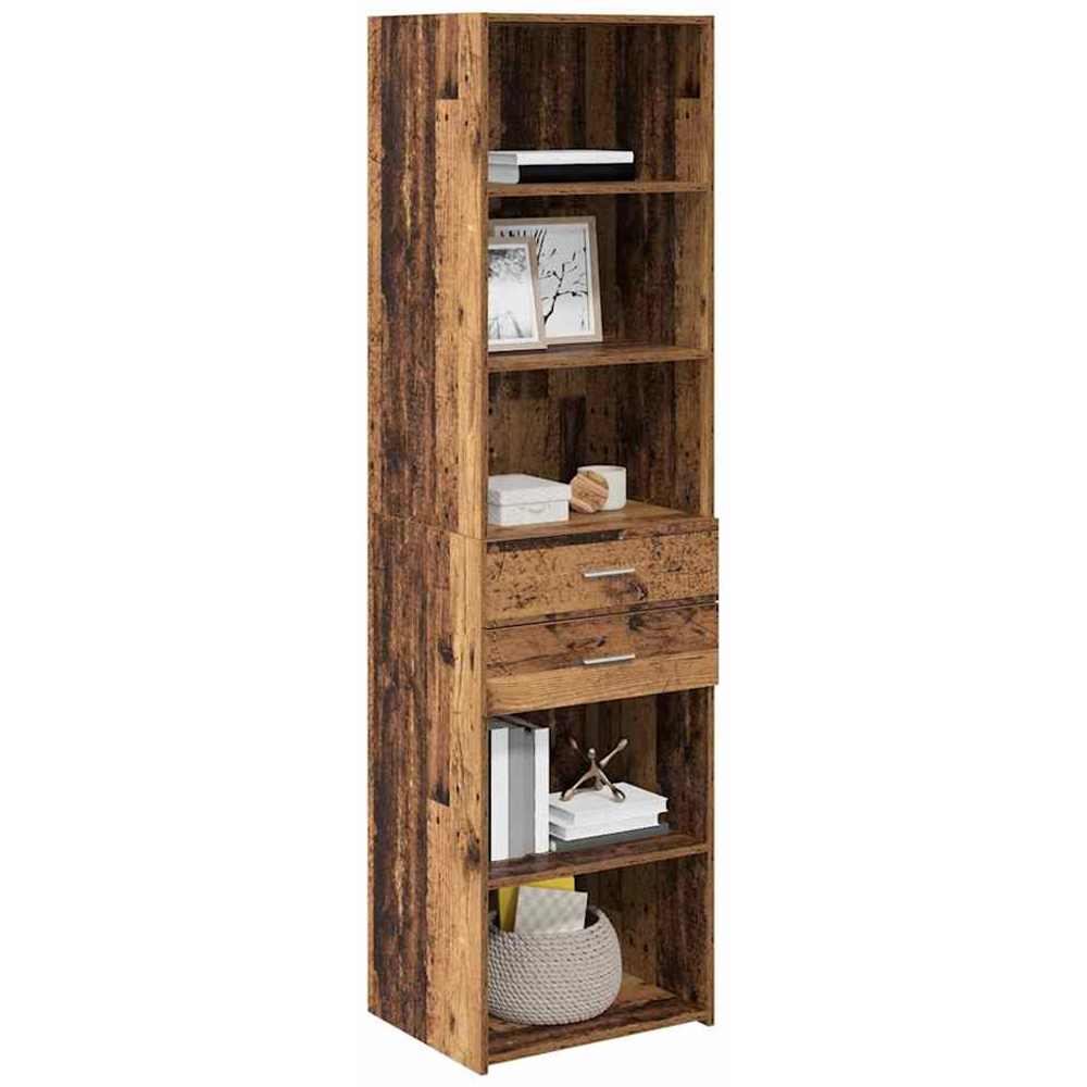 vidaXL 2 Drawer 5 Shelf Old Wood Highboard Image 3