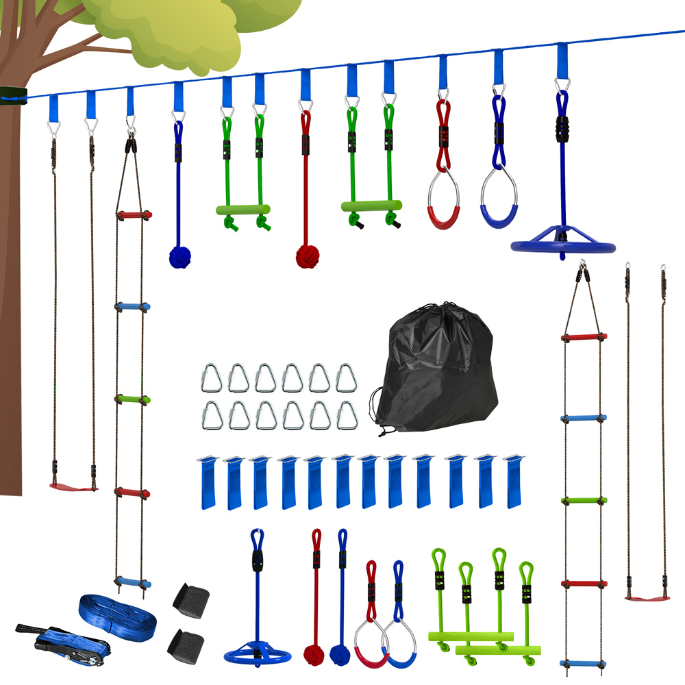 AIYAPLAY 10 Piece Kids Multicolour Zip Line Kit Image 3