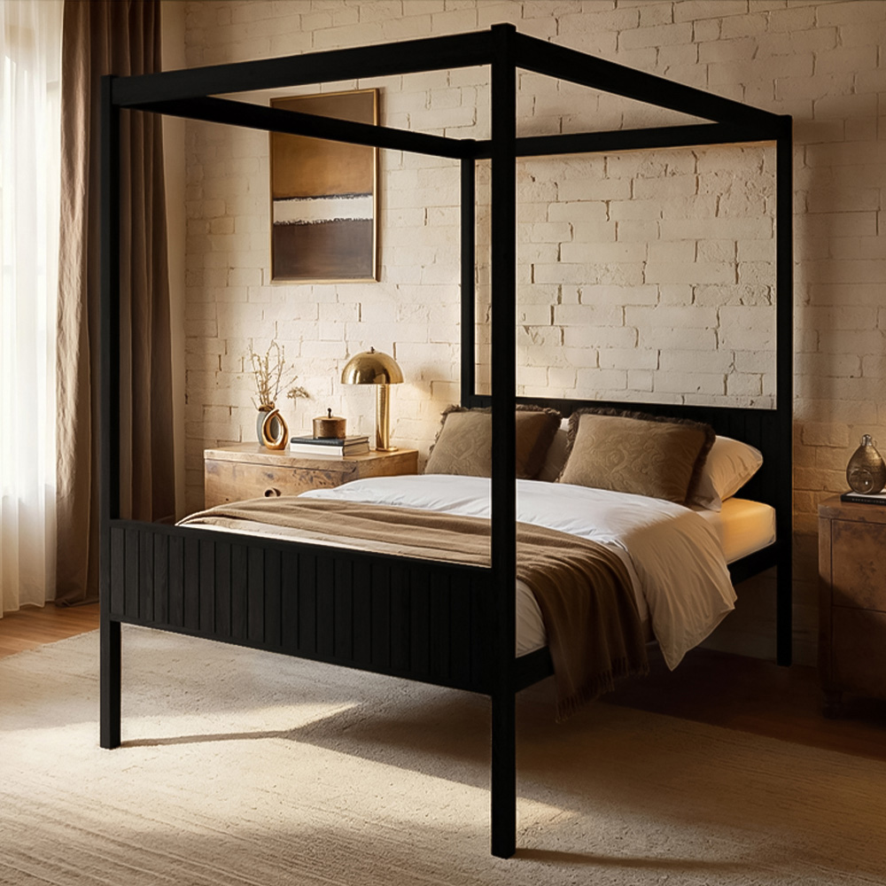 Flair Maddy Double Black 4 Poster Bed Image 1