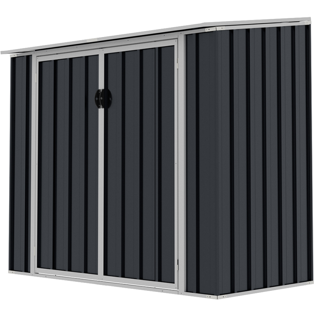 Living and Home 5 x 3ft Anthracite and White Double Wheelie Outdoor Storage Shed Image 6