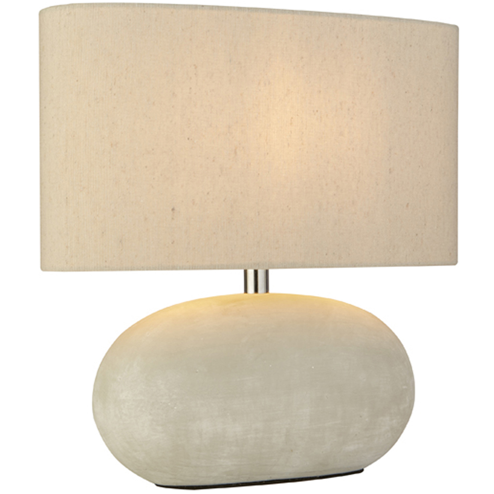 Lighting Collection Amell Grey Fabric Shade Table Lamp Image 3