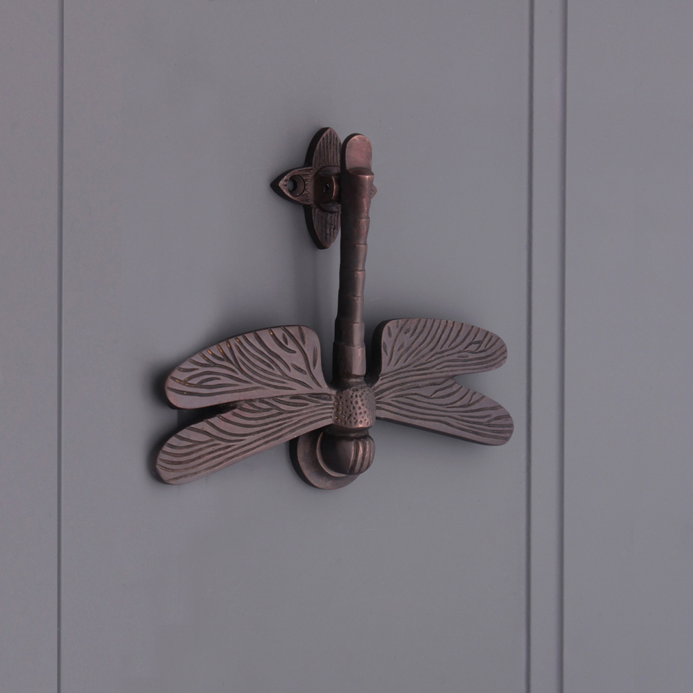 Spira Brass Aged Bronze Dragonfly Door Knocker Image 2