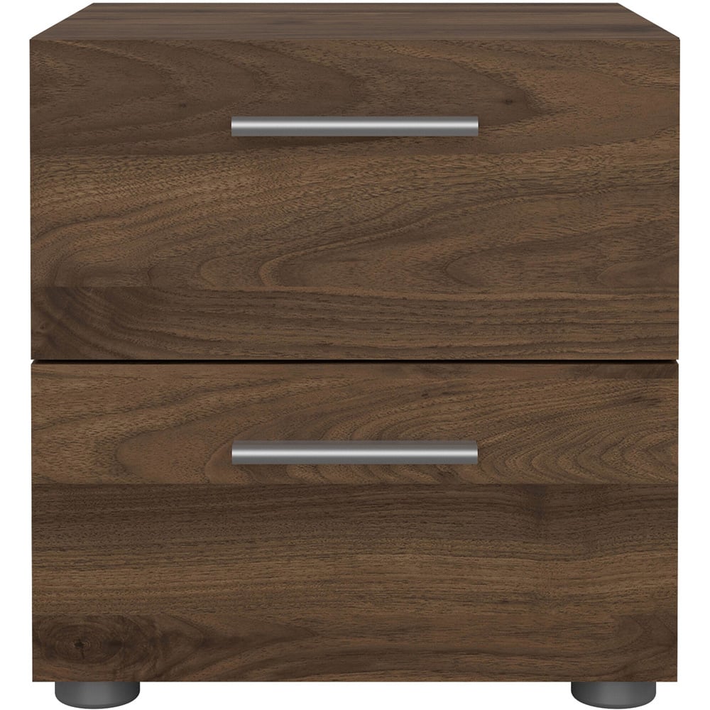 Florence 2 Drawer Walnut Bedside Table Image 3