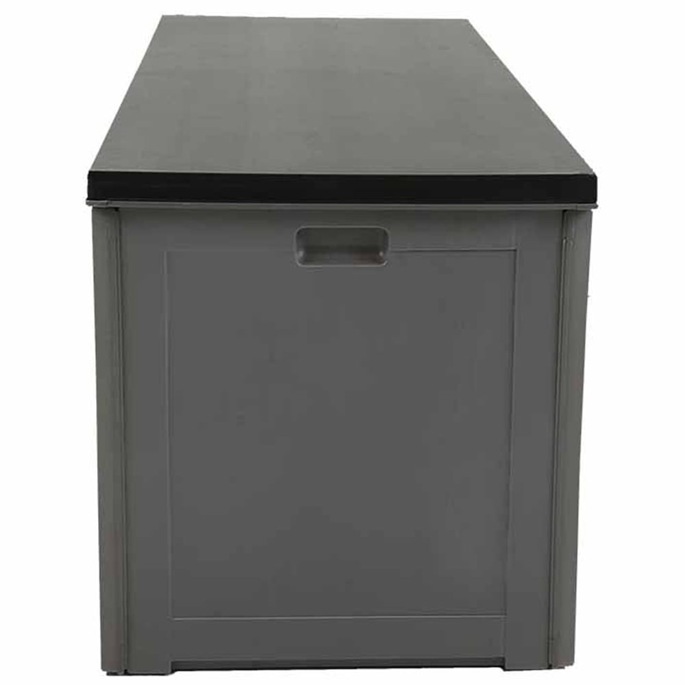 Charles Bentley 390L Grey and Black Large Outdoor Plastic Storage Box Image 4