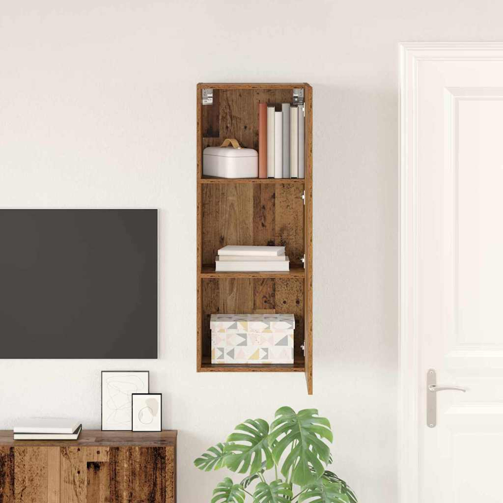 vidaXL Single Door Old Wood Wall Mounted Rectangular TV Cabinet Image 4