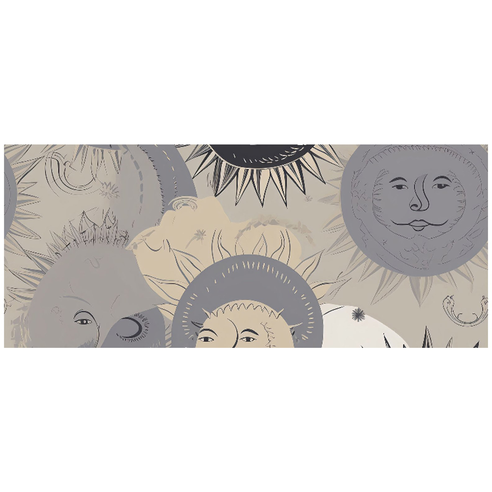 Warren Reed Designer Grey Black Abstract Moon and Sun Glass Bathroom Splashback 25 x 60cm Image 2