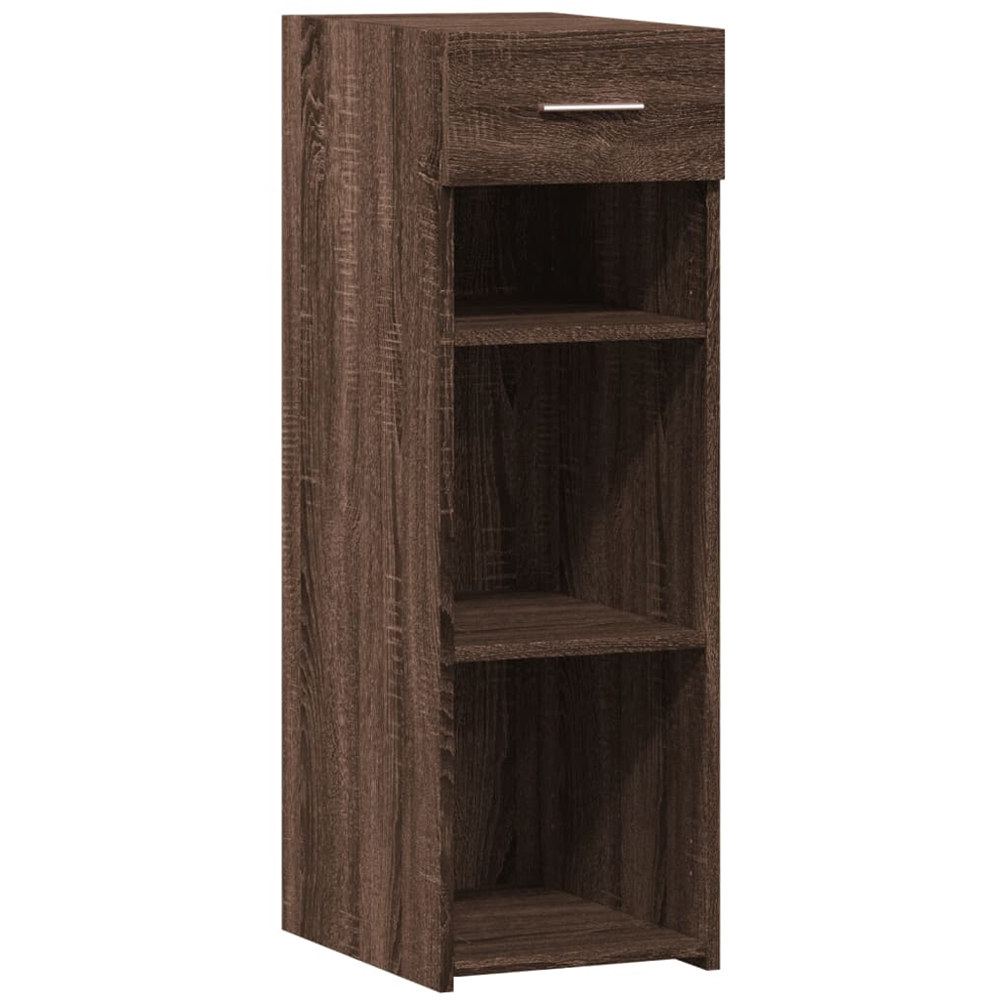 vidaXL Single Drawer 3 Shelf Brown Oak Sideboard Image 2