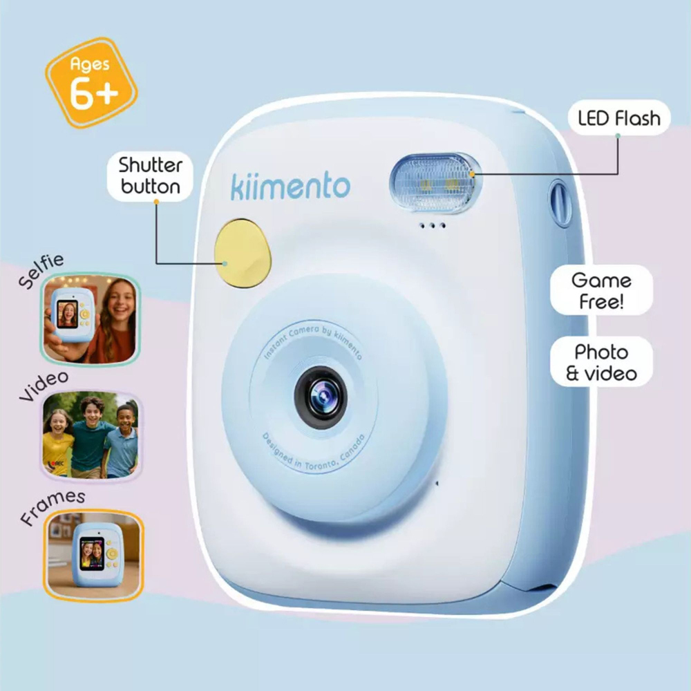 Kiimento Sky Blue Kids Ink-Free Instant Print Digital Camera Image 2