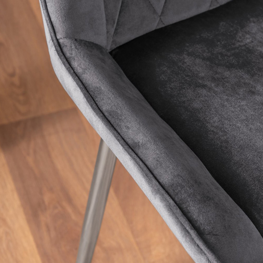 Furniturebox Arona Cesano 6 Seater Round Dining Set White Gloss Chrome and Grey Image 7