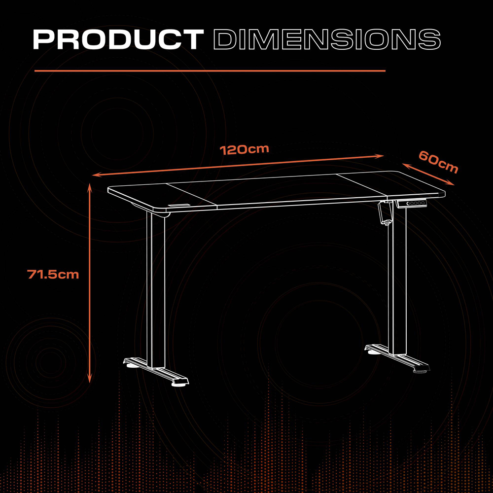 X Rocker Ascend Black Height Adjustable Computer Desk Image 6