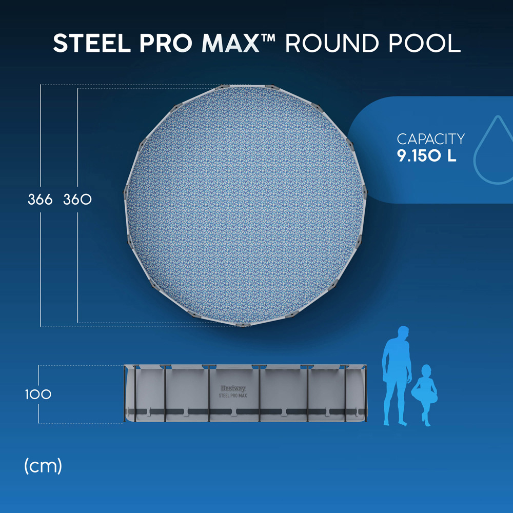 Bestway Steel Pro Max White Round Pool Set 12ft x 39.5 inch Image 9
