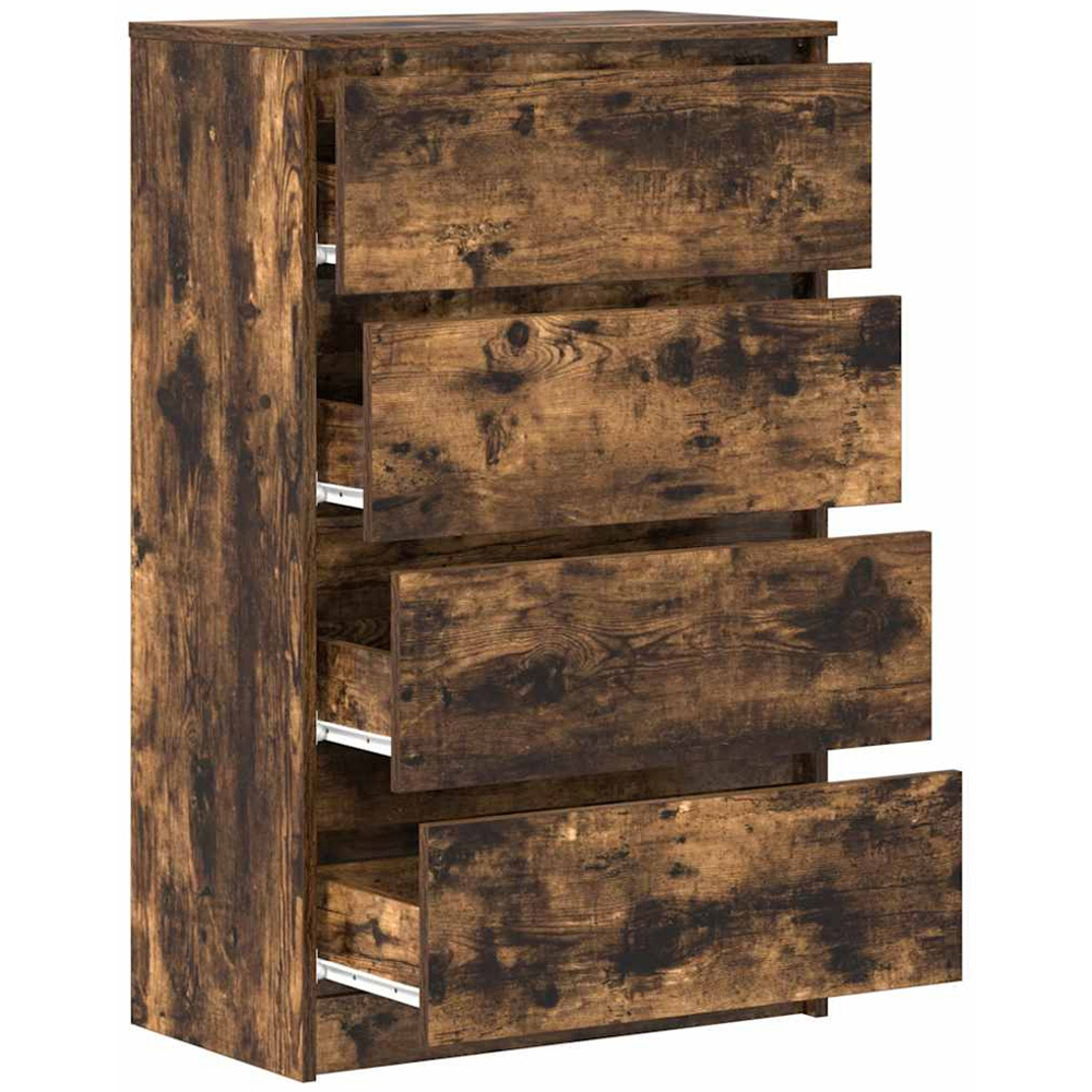 vidaXL 4 Door Smoked Oak Narrow Sideboard Image 5