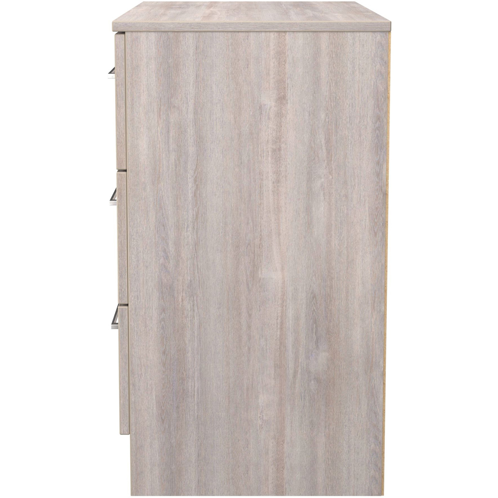 Crowndale Worcester 3 Drawer Grey Oak Chest of Drawers Ready Assembled Image 4