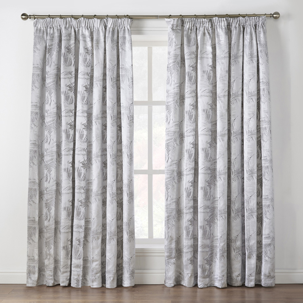Alan Symonds Fiji Silver Pencil Pleated Curtains 167 x 228cm Image 1