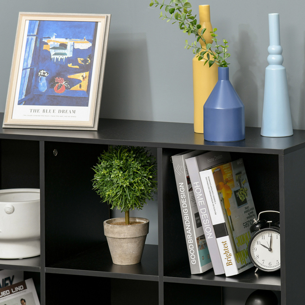 HOMCOM 9 Shelf Black Bookshelf Image 4