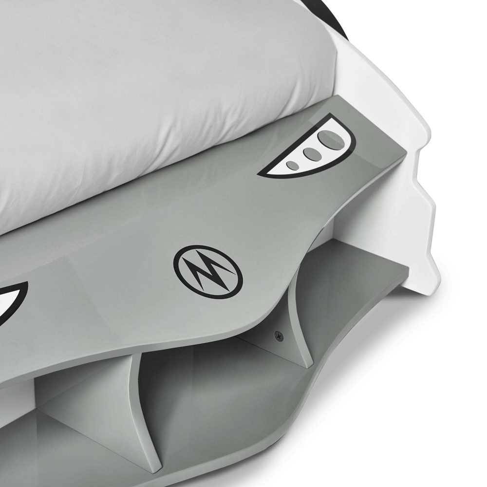 Julian Bowen Storm Single White and Grey High Gloss Race Car Bed Image 5