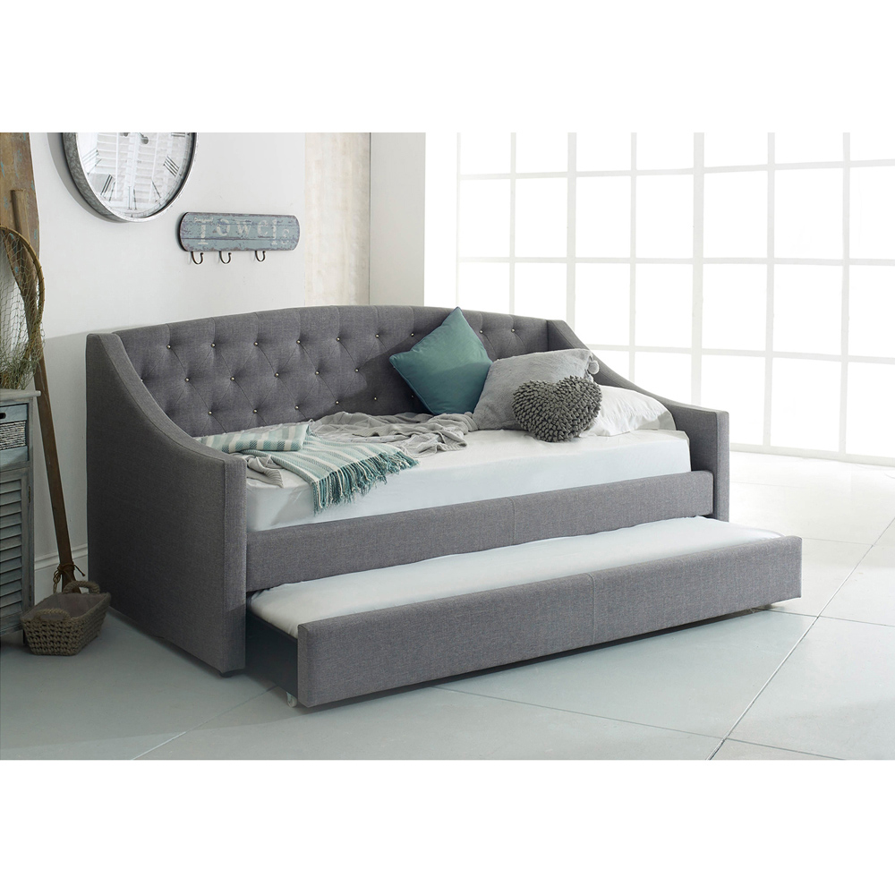 Flair Aurora Grey Fabric Daybed with Trundle Image 4
