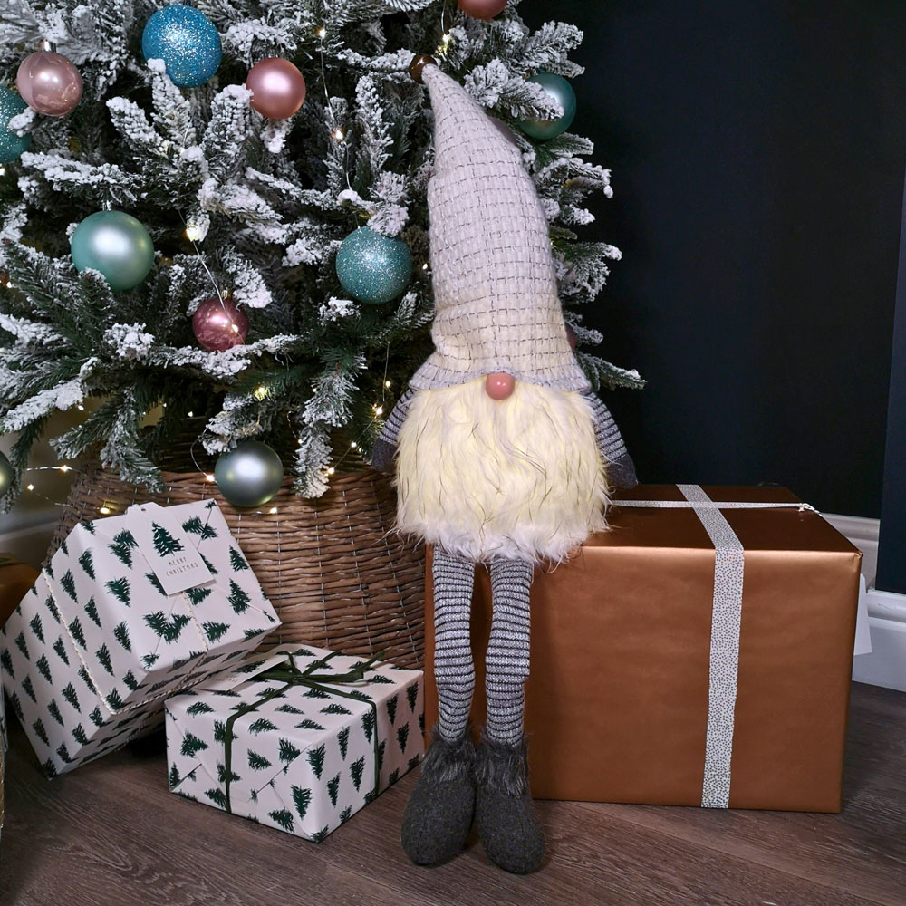 Samuel Alexander Light Grey Dangly Legs Gonk Christmas Decoration 79cm Image 5