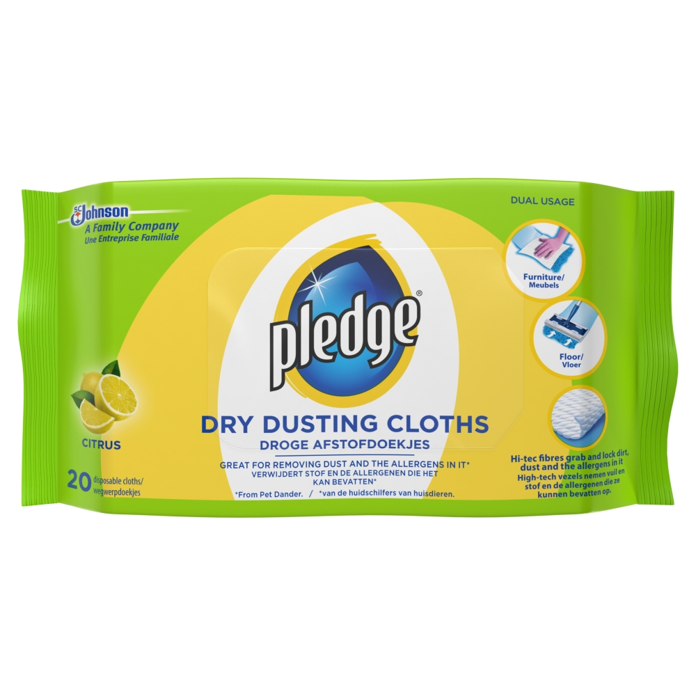 Pledge Citrus Dry Dusting Cloths 20 pack Wilko