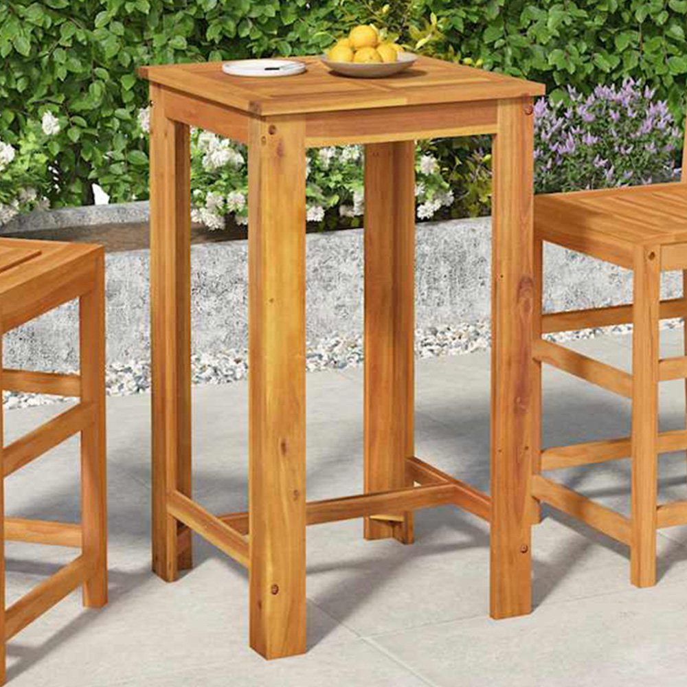 vidaXL Solid Wood Acacia Square Garden Bar Table Image 1