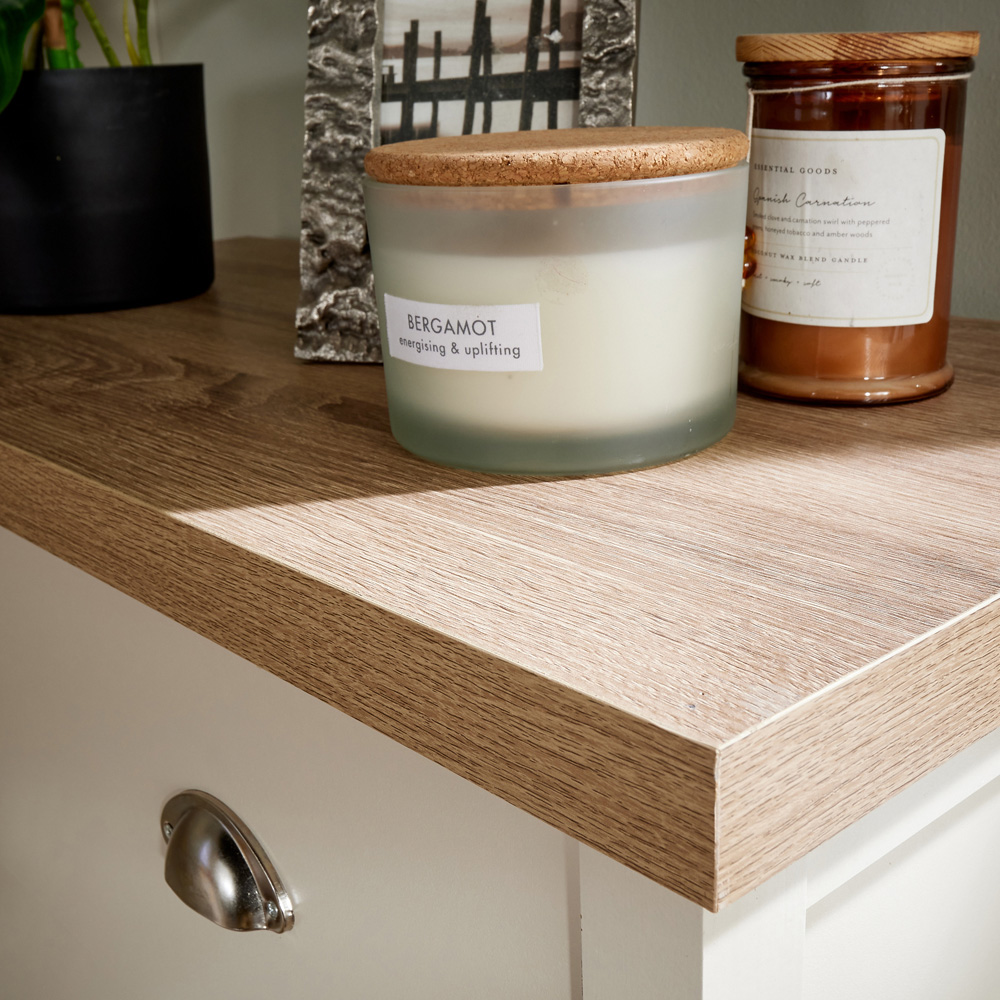 Home Source Avon 4 Drawer Cream and Oak  Dual Tone Chest of Drawers Image 4