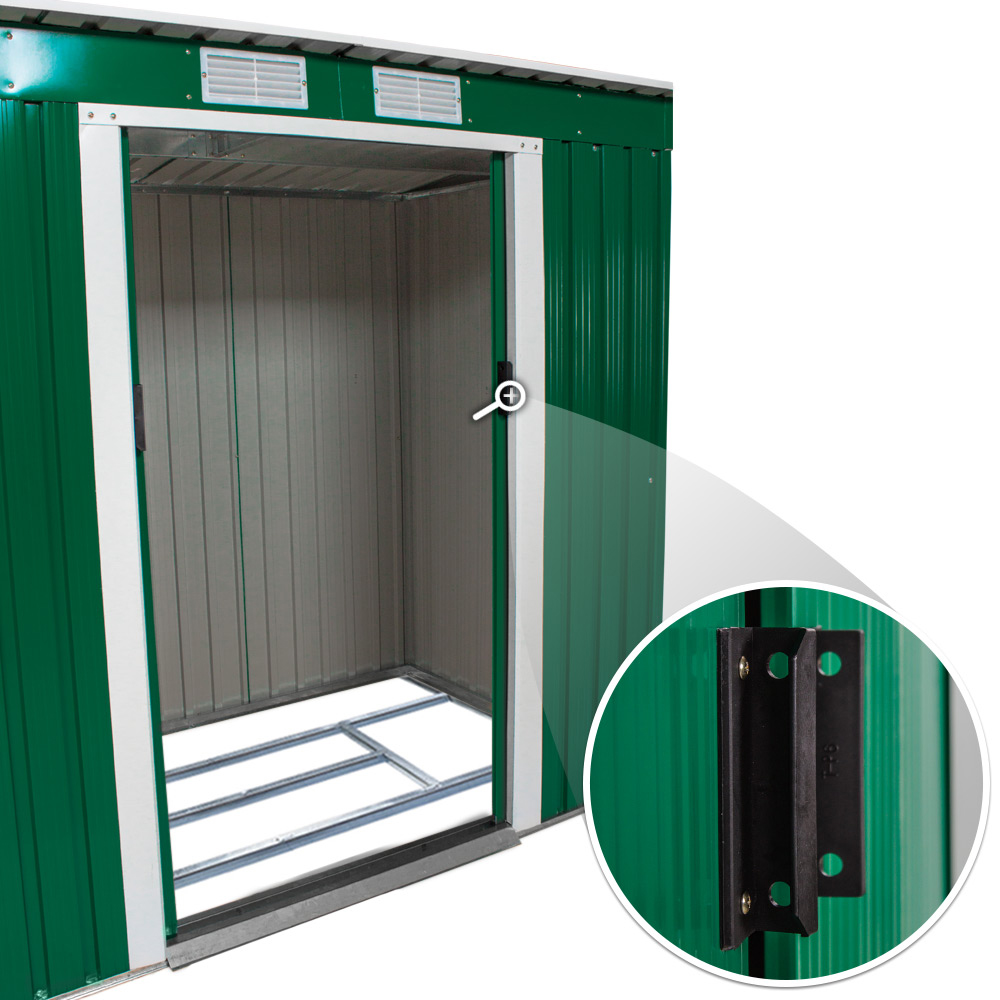 tectake Green and White Pitch Roof Shed Image 2
