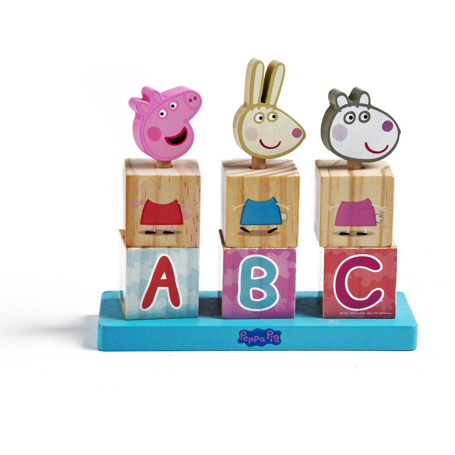 Peppa Pig Blue Wooden Stacking Puzzle Toy Image 3