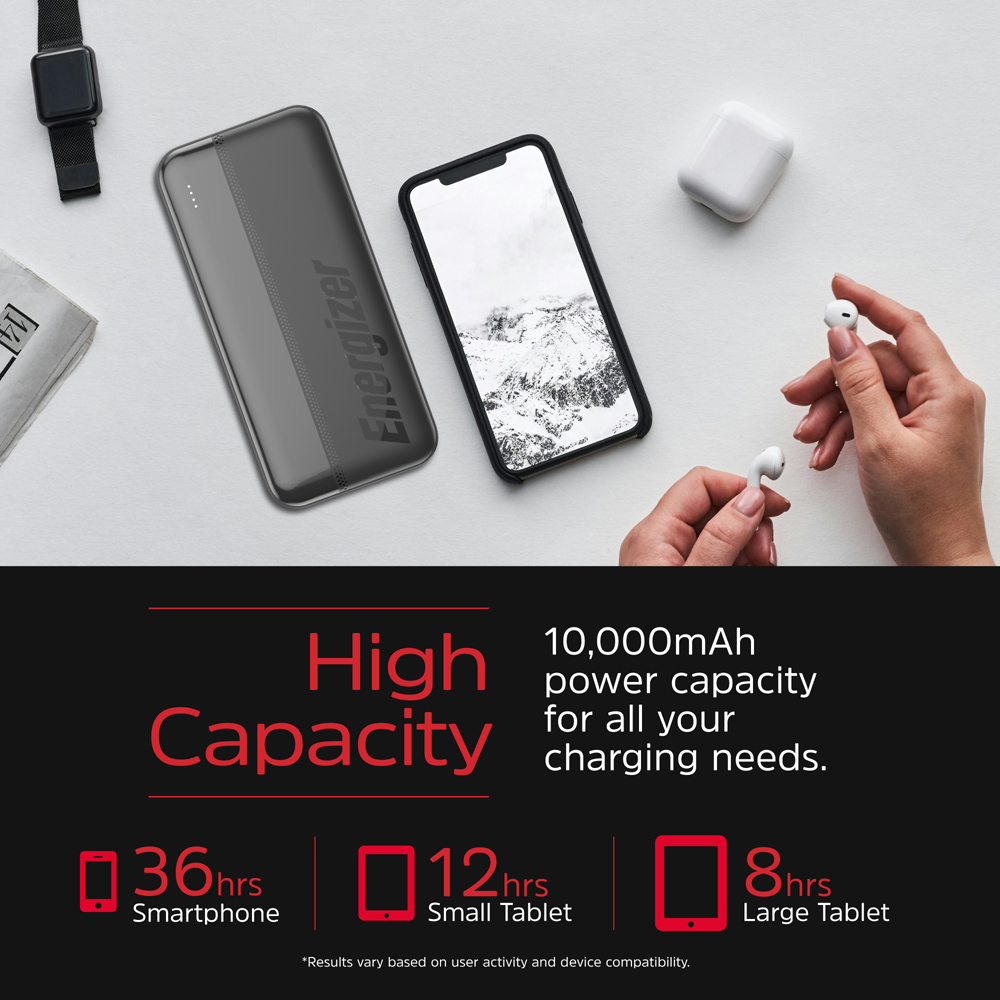 Energizer Black USB-C Power Bank 10000mAh Image 4