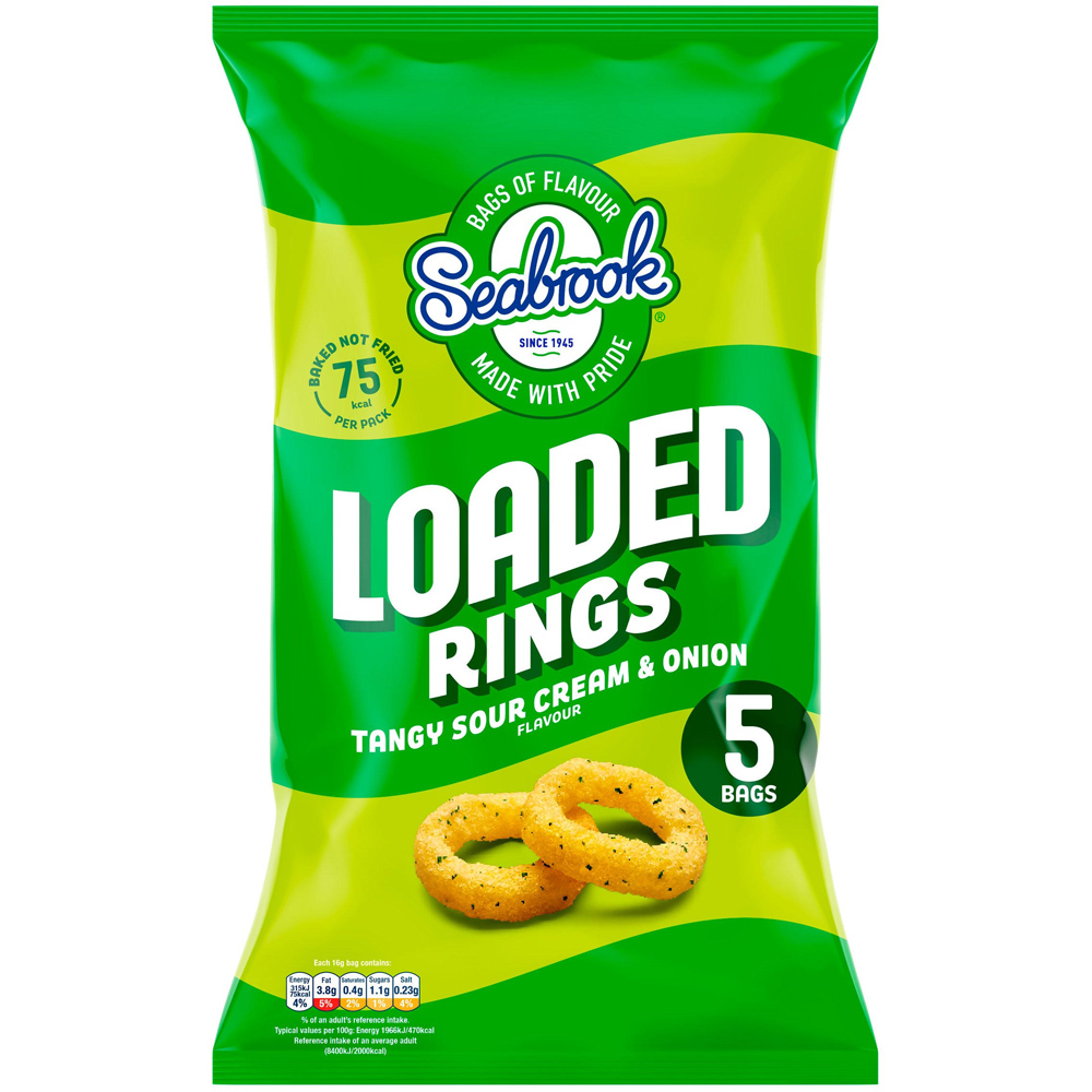 Seabrook Loaded Rings Sour Cream and Onion 5 Pack Image