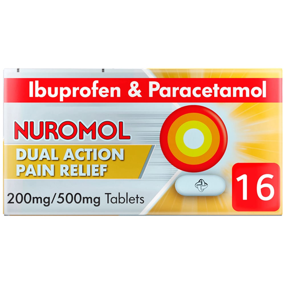 Nuromol Dual Action Pain Relief Tablets 200mg/500mg 16 Pack Image