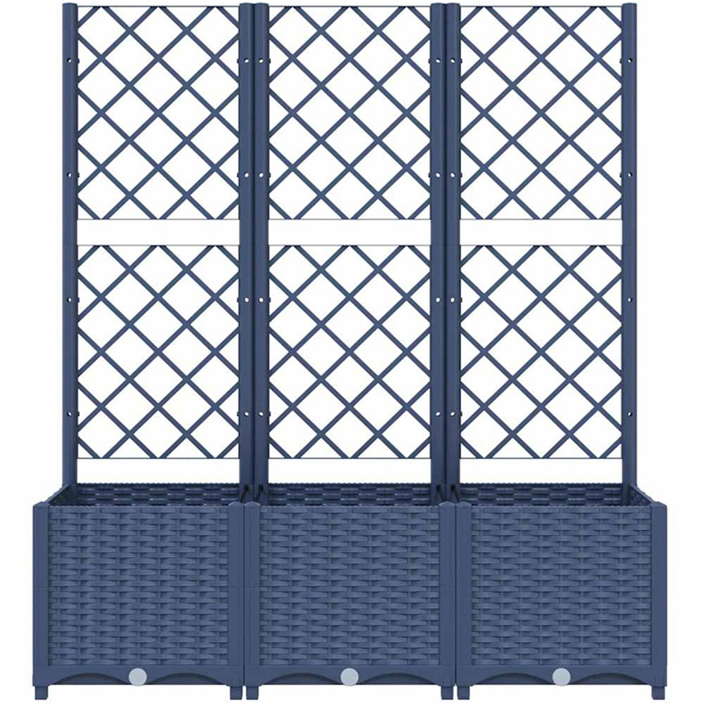vidaXL Grey Garden Planter with Trellis 120 x 40 x 136cm Image 2