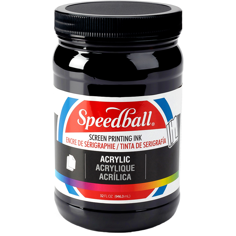 Speedball Black Acrylic Screen Printing Ink 946ml Image