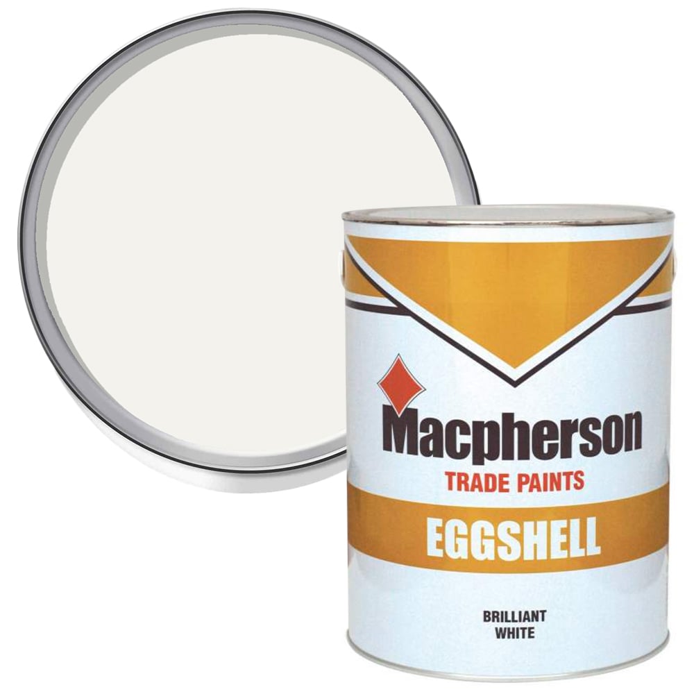 Macpherson Interior Brilliant White Eggshell Paint 5L Image 1