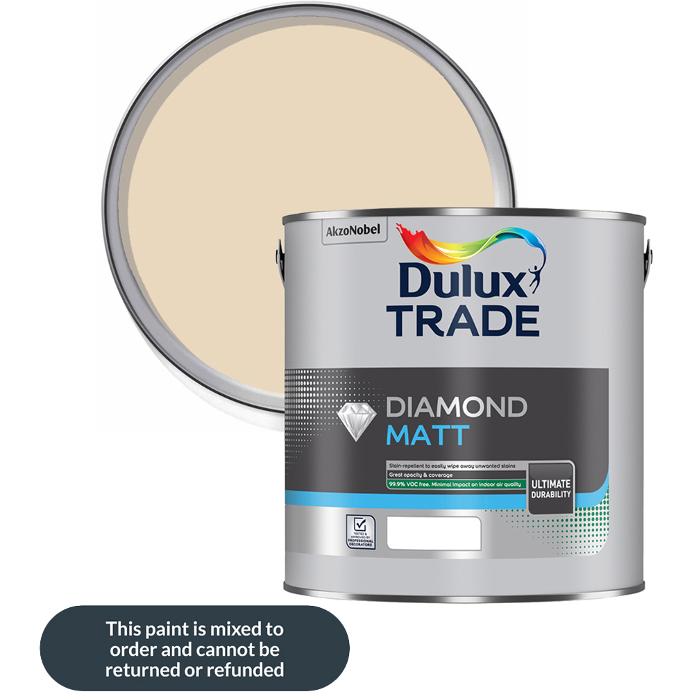 Dulux Trade Ivory Walls and Ceilings Diamond Matt Paint 5L Image 1