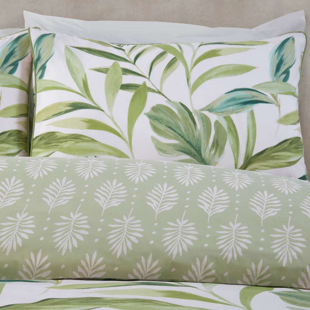 Palma Leaf Duvet Set Green Single Image 3