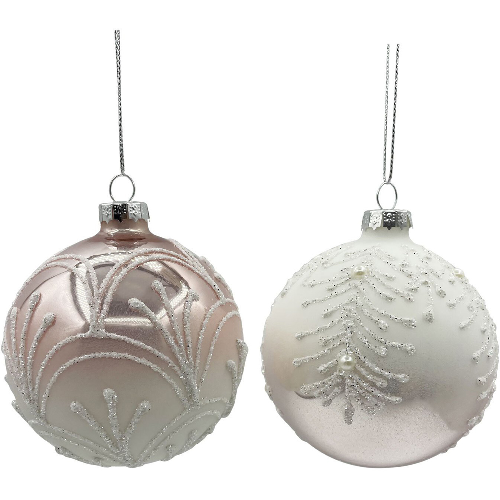 Sugar Wonderland Blush and White Ombre Bauble Image