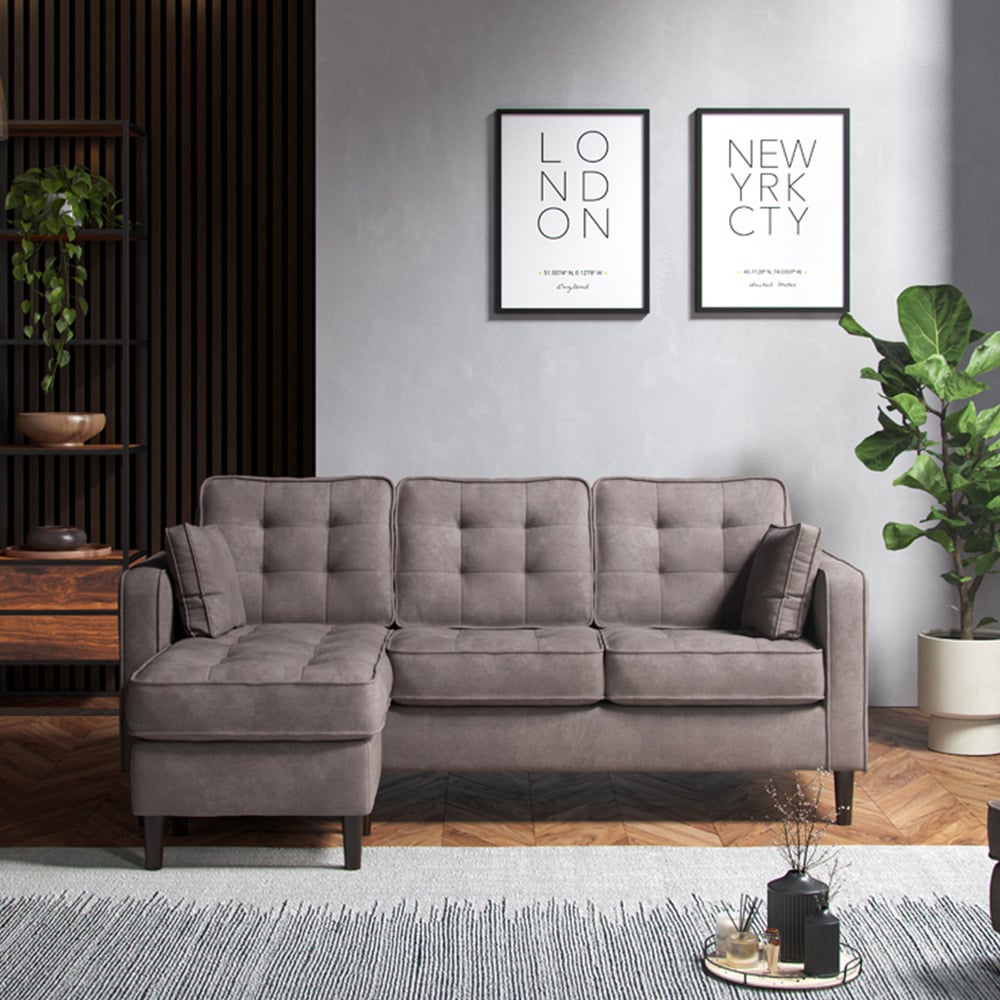 Milo Enjoy Pewter Reversible Chaise Sofa Image 3