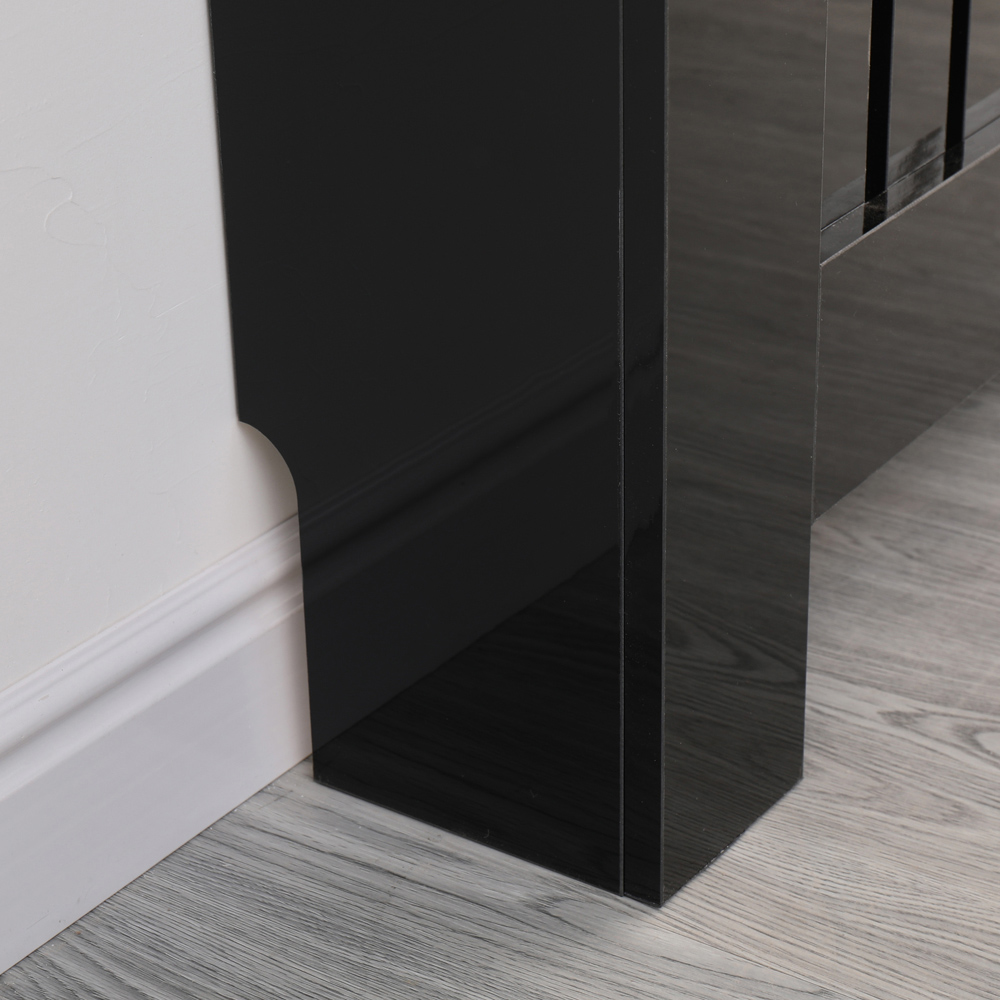 Portland Vertical Slat High Gloss Black Radiator Cover Medium Image 4