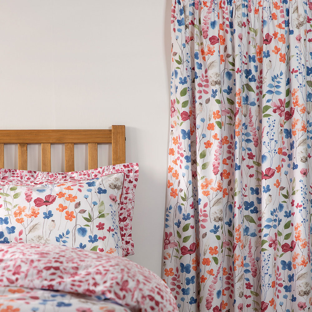 Serene Marnie Floral Curtains with Tie Backs 168 x 137cm Image 1