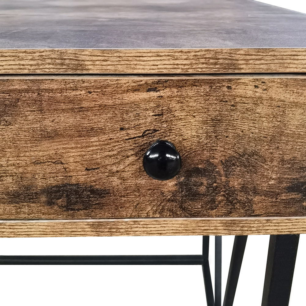 MDA Designs Belleterre 3 Drawer Black and Nutmeg Computer Desk Image 6