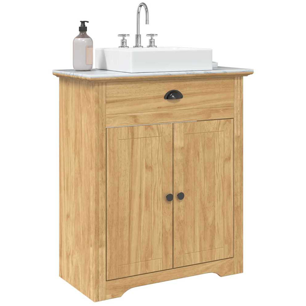 vidaXL Bodo 2 Door Single Drawer Honey Brown Bathroom Cabinet Image 3