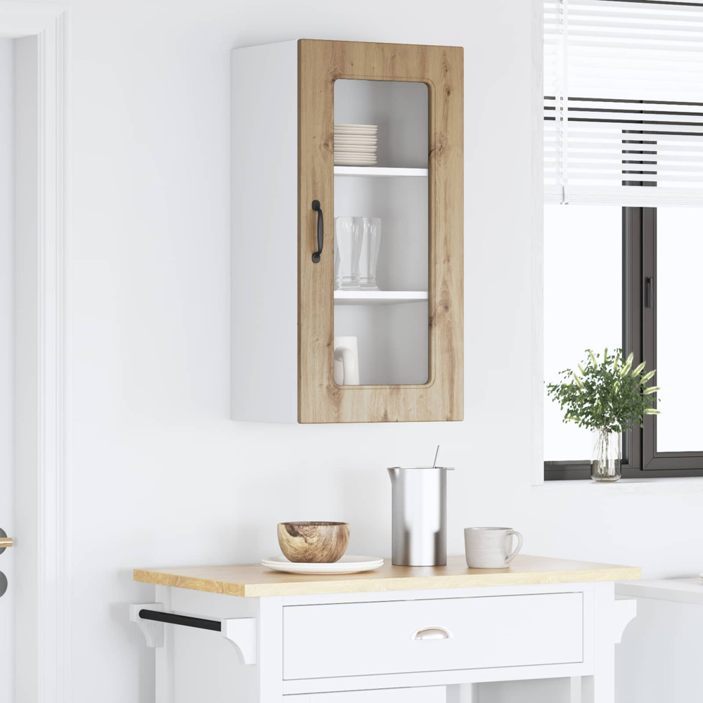 vidaXL Kalmar Single Door Artisan Oak Wall Kitchen Cabinet Image 9
