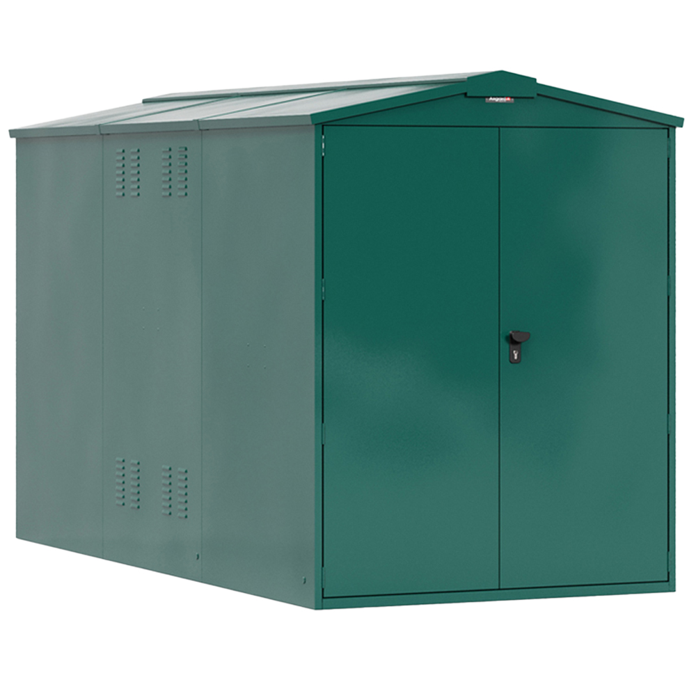 Asgard Centurion 5 x 11ft Double Door Green High Security Apex Garden Shed Image 1
